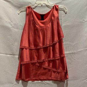 Ann Taylor Mixed Media Coral Top, Sz L